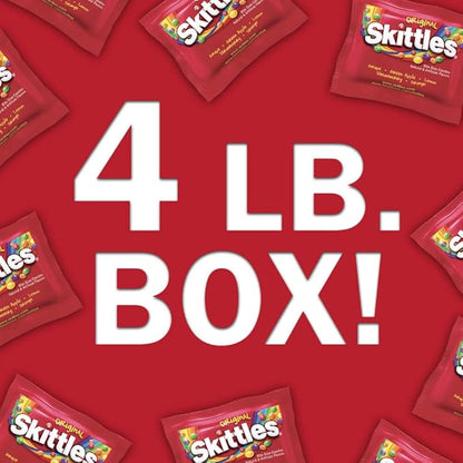 SKITTLES Original Fun Size Summer Chewy Candy, 4LB Bulk Candy Box