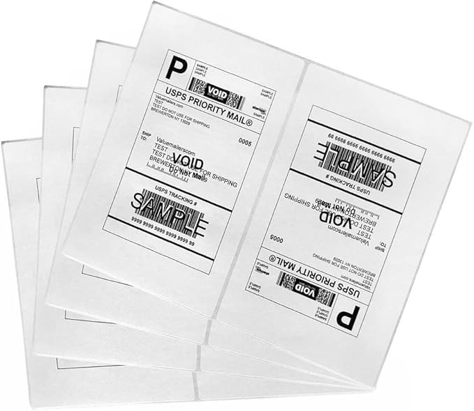 Shipping Label with Rounded Corner, 8.5 x 5.5 Inches Half Sheet Self Adhesive Shipping Address Labels for Laser and Inkjet Printer, 40000