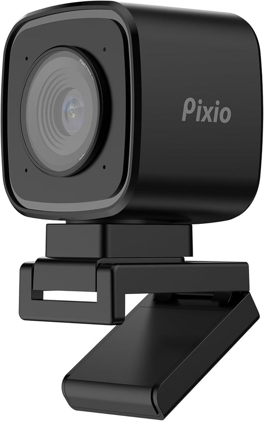 Pixio StreamCube Webcam Professional 1440p WQHD Premium Web Camera – Always Focus Technology - Works with OBS YouTube Twitch Zoom Teams Meet for Live Streaming, Gaming, PC and Mac