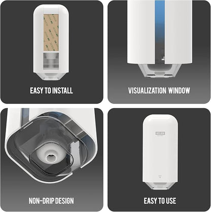 WELKIN Soap Dispenser Wall Mount, 16.9oz/500ml Manual Liquid Soap Dispenser Wall Mounted for Bathroom, Home, Hotel, Office, Commercial or Residential