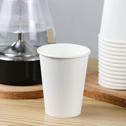 RACETOP Hot Paper Coffee Cups 12 oz [1000 Pack], Disposable Coffee Cups 12 oz, Upgraded Weight Of Paper, White