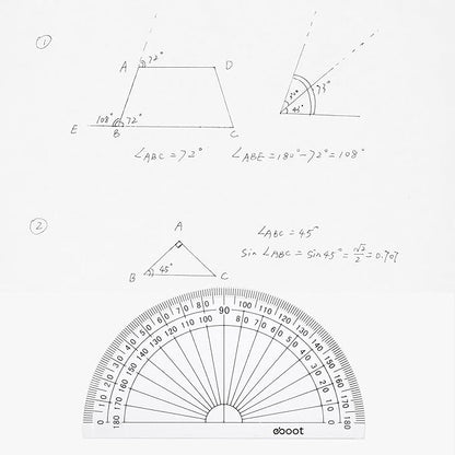 EBOOT 25 Pcs Math Protractors Plastic Protractor 180 Degrees, 4 Inches (Clear)