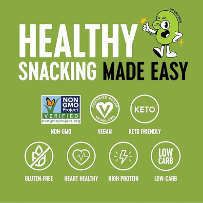 The Only Bean Crunchy Roasted Edamame Snacks (Wasabi Soy Sauce), Healthy High Protein Snacks, Low Carb, Keto Friendly, Gluten Free, Vegan, Lunch, Office, Adults and Kids, 0.9 Ounce (Pack of 10)