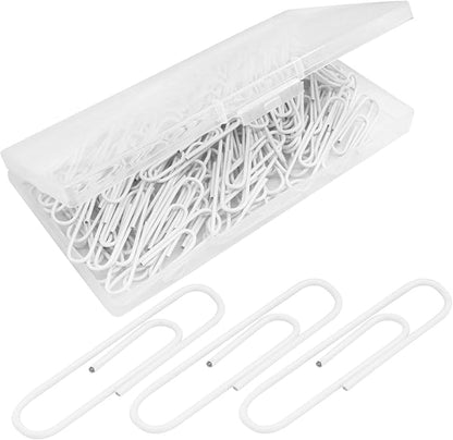 100Pcs 2 Inch Large Paper Clips, White Coated Jumbo Reusable Big Paperclips for Office School Home Document Organizing