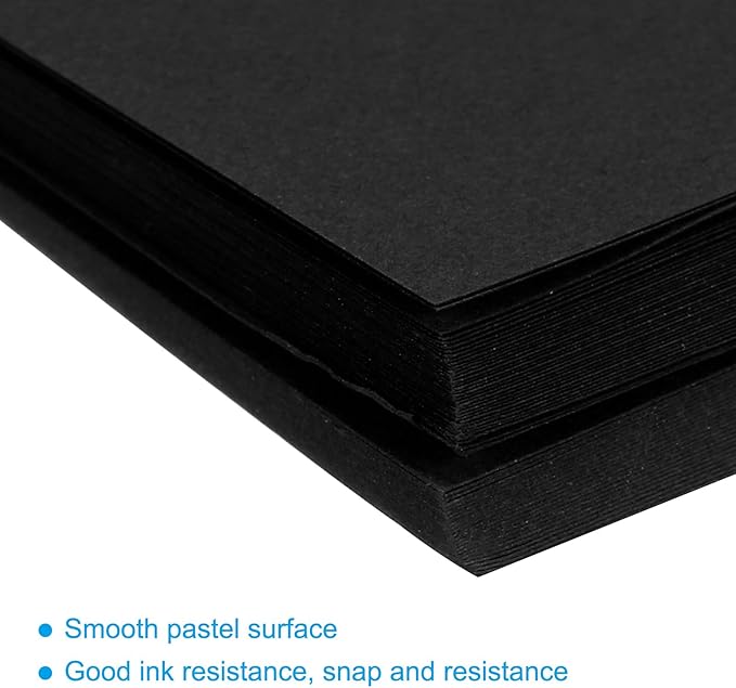 MECCANIXITY 75 Sheets A4 Colored Print Copy Paper 8.3" x 11.7" Origami Paper Printer Paper 80gsm for Printing, Document Copying, Art Craft,Black