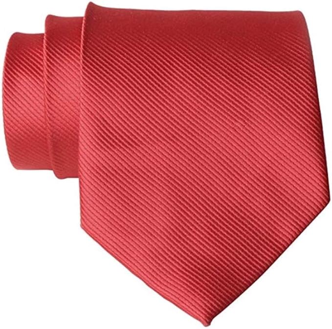 QBSM Mens Solid Polyester Textile Neckties Pure Color Neck Ties