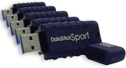 Water Resistant 32GB DataStick Sport by Centon, 5 Pack, USB 3.2 Gen1 Flash Drive Memory Stick for Storage and Backup