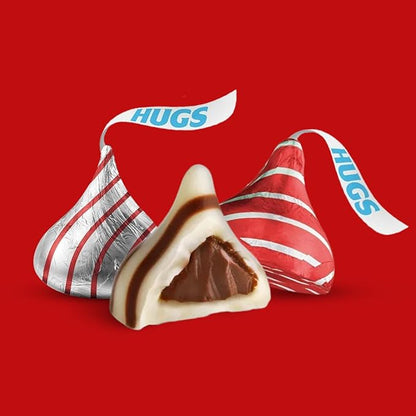 Bulk Milk Chocolate Hugs Candy Bulk - 4 Pound Bag Individually Wrapped Milk Chocolate Swirled with White Creme for Baking, Parties, Candy Buffets, Favors, and Snacks - Approx 430 Pieces 034000863624