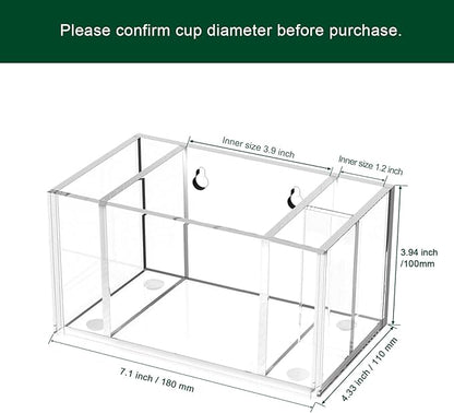 Cup Holder with Slot Mark Your Cup, Party Dispenser Acrylic Cup Organizer and Bar Counter Decor, Clear