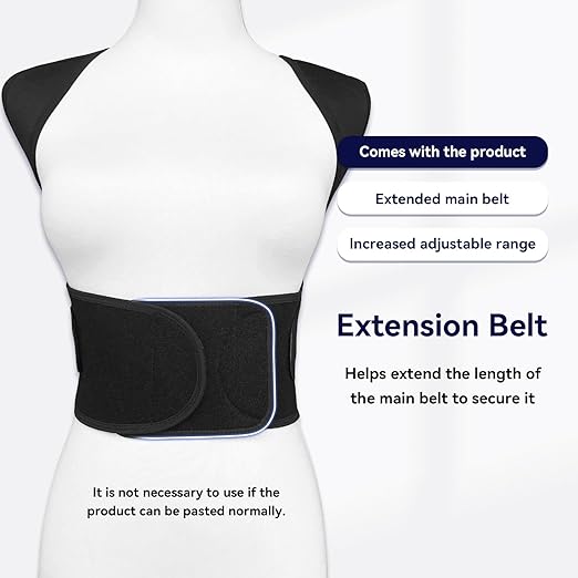 Posture Corrector for Women and Men,Adjustable Shoulder Straightener,Back Support Brace,Upper Spine scoliosis, hunchback Black Large