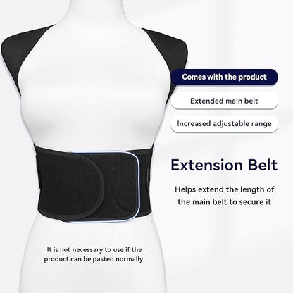 Posture Corrector for Women and Men,Adjustable Shoulder Straightener,Back Support Brace,Upper Spine scoliosis, hunchback Black Large