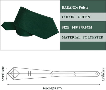 Men's Ties Solid Pure Color 3.15" (8CM) Necktie Plain Formal Business Wedding Black Ties For Men