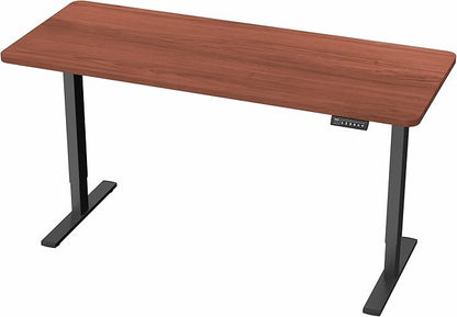 VIVO Electric 60 x 24 in Standing Desk, Memory Height Adjustment, 1B Series, One-Piece Dark Walnut Top, Black Frame, DESK-KIT-1B6D