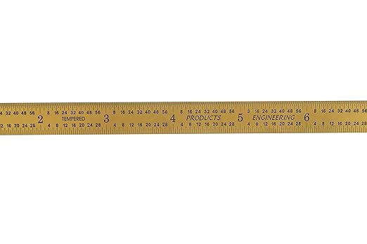 PEC Tools Flexible 12" x 300mm Ruler, Titanium Nitride Coating, Markings of 1/32", 1/64", 0.5mm & 1mm, Suitable for Engineers and Technicians Working Between Imperial and Metric Systems, Made in USA