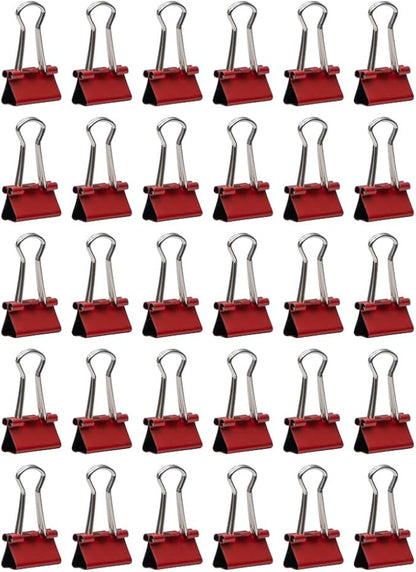 JAM PAPER Colorful Binder Clips - Extra Small - 3/5 Inch (15 mm) - Red Binderclips - 30/Pack