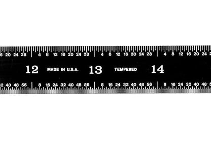 PEC Tools 24" Flexible Machinist Rule, Stainless Steel Ruler with Black Chrome Finish, High-Contrast Easy to Read, 4R Graduaction (1/8", 1/16", 1/32", 1/64"), Made in USA