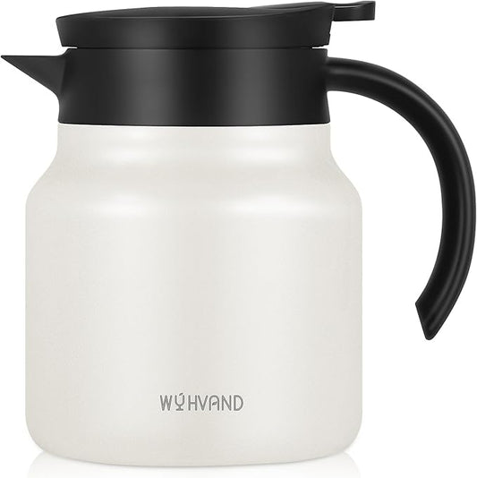 27Oz Thermal Coffee Carafes For Keeping Hot/Cold, Stainless Steel Coffee Carafe, Dustproof Insulated Water Carafe for Party/Home,Cream