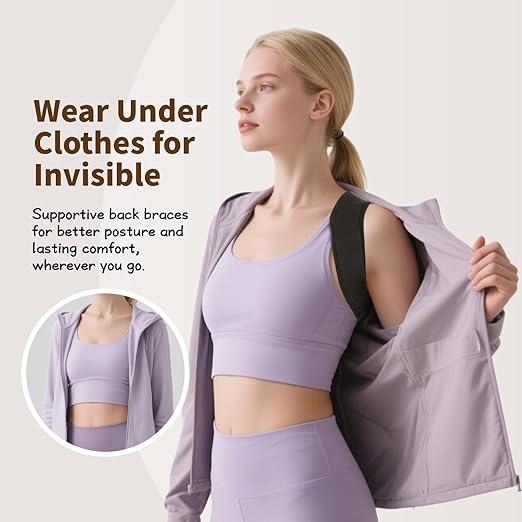 Posture Corrector for Women & Men – Adjustable Upper Back Brace for Posture Support, Breathable Back Straightener & Shoulder Brace for Neck, Spine, and Clavicle Pain Relief