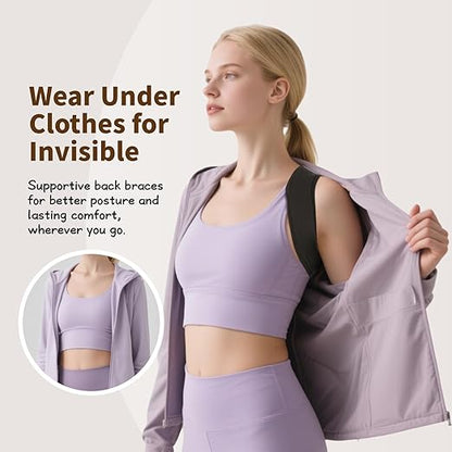 Posture Corrector for Women & Men – Adjustable Upper Back Brace for Posture Support, Breathable Back Straightener & Shoulder Brace for Neck, Spine, and Clavicle Pain Relief