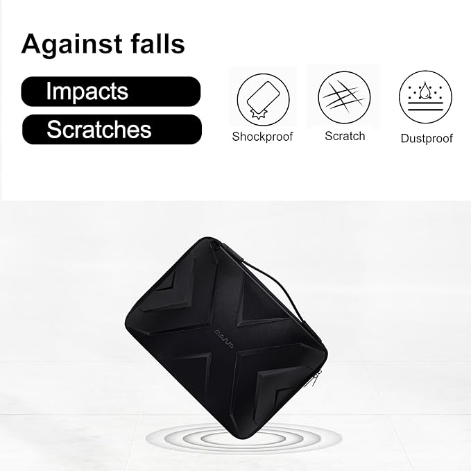MOSISO Hard Shell Laptop Sleeve Shoulder Bag, 15.6 inch Computer Bag Compatible with MacBook, HP, Dell, Lenovo, Asus, Notebook, 16 inch Symmetric Geometric Waterproof EVA Carrying Case, Black
