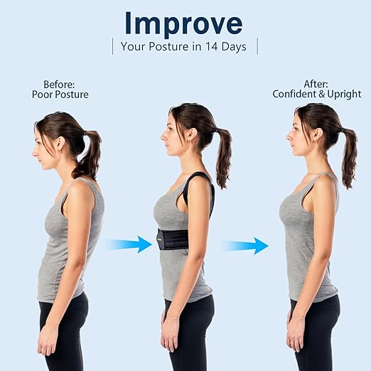Mercase Maximum Support Posture Corrector – Adjustable Back Brace for Upper Back Pain & Shoulder Relief, Adult (XL)