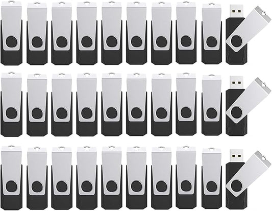 4GB Flash Drives 100 Pack, Wooolken USB 2.0 Thumb Drive with Lanyards Bulk USB Sticks for Weddings,Office, School, Data Storage Backup