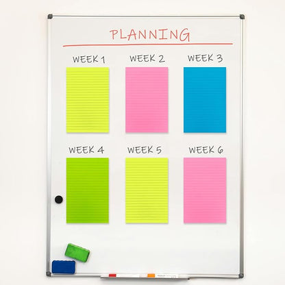16 Pads Lined Sticky Notes 5 x 8 in, Bright Colors, Colorful Large Sticky Notes with Lines Self-Stick Note Pads for Office School Supplies, 50 Sheets/Pad,16 Pads, 800 Sheets Total, 4A 5084-N-Lx4