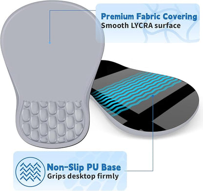 YIWEI Ergonomic Mouse Pad with Wrist Rest - Comfortable Office Mousepad with Memory Foam Wrist Support for Carpal Tunnel Relief, Mouse Pads with Non-Slip Base for Gaming and Home (Light Gray)