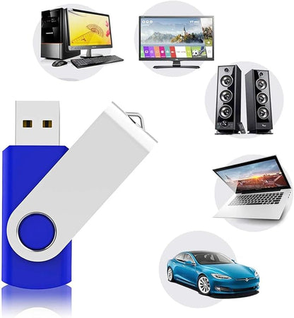 Generic 10 Pack 8GB USB Flash Drive, Thumb Drives Memory Stick Swivel Jump Drive for Home & Office Use (10Pack Blue, 8GB)