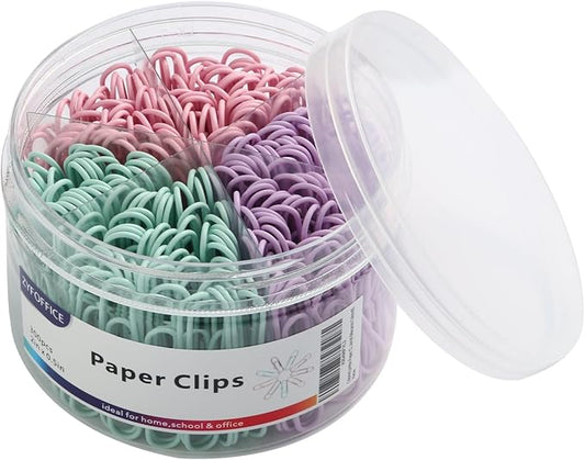 Multicolor Jumbo Paper Clips, 1.3 Inch (33mm) & 2 Inch (50mm), 400-Pack for Office, School & Home Document Organizing (Pastel, 1.3 Inch and 2 Inch)