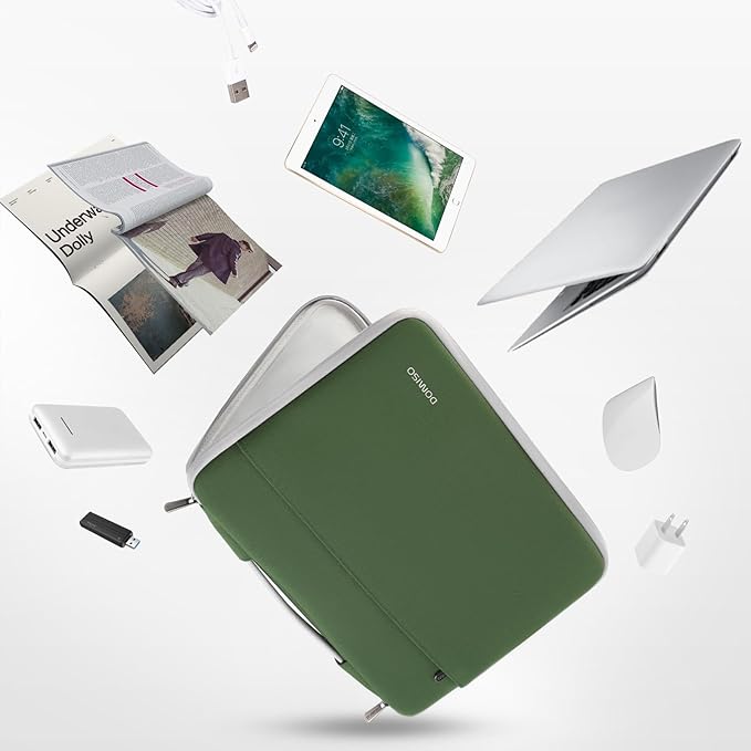 DOMISO 17.3 inch Laptop Case Sleeve Protective Cover Compatible with 17.3 inch HP Pavilion Envy 17/Lenovo IdeaPad/Acer/ASUS/Dell/Alienware/LG Gram,Water Resistant Computer Bag,Avocado Green