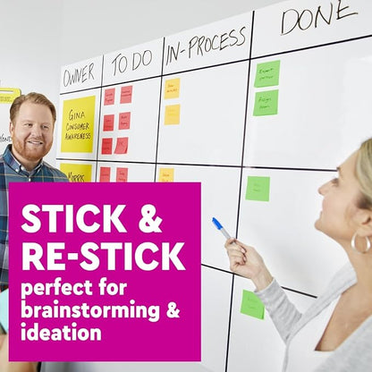 Post-it Super Sticky Notes 3x3 in, 24 Pads/Pack, 70 Sheets/Pad, Workshop Kit, Red, Yellow, Green (654-24SSANSIOC)