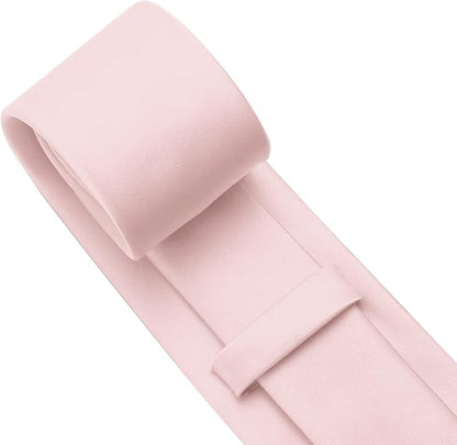 KOOELLE Men's Ties Solid Pure Color Plain Neckties Formal Black Ties For Men