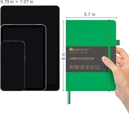 &And Per Se Lined Journal Notebook, 160 Pages, A5 5.7 x 8 inches College Ruled Thick Paper Notebook Journals (1 Pack, Emerald)