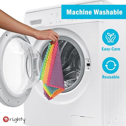 Orighty Microfiber Cleaning Cloth 24 Pack, Highly Absorbent Cleaning Supplies, Lint Free Cloths for Multiple-use, Powerful Clean Rags for House, Kitchen, Car Care (Multi-Color) 11.5 x11.5 inch