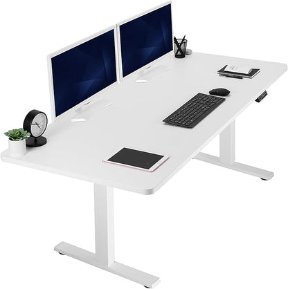 VIVO Electric 71 x 30 in Standing Desk, Memory Height Adjustment, 1B Series, White Top White Frame, DESK-KIT-1W7W