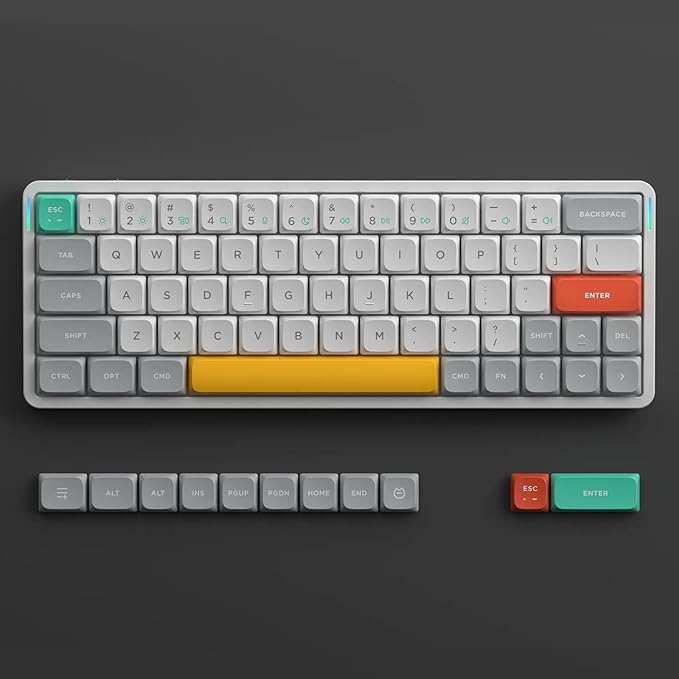 nuphy Air60 V2 Portable Wireless Keyboard 60% Low Profile Mechanical Keyboard Support QMK/VIA Compatible with Windows/mac OS/Linux Supports Bluetooth 5.1/2.4GHz/USB-C White-Gateron Brown Switch