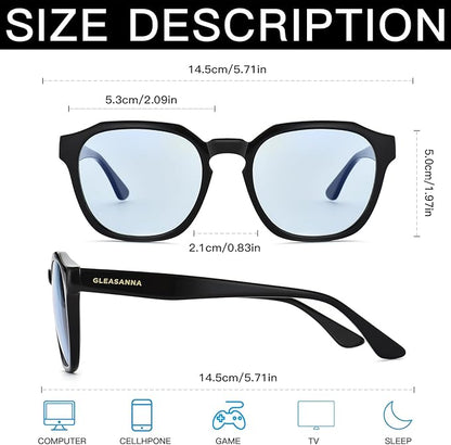 99.9% Blue Light Blocking Glasses For Men Women Anti-Fatigue Computer Gaming Sleep Glasses Reduce Eye Strain