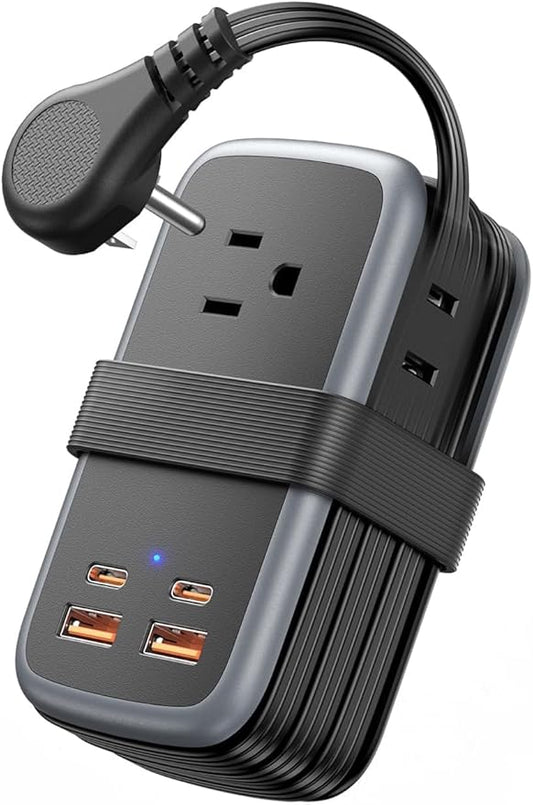 NTONPOWER GAN Ultra 65W USB Fast Charging Station, 7 in 1 Travel Power Strip with 3 Outlets 4 USB (2 USB C), Extension Cord 4ft, Travel Essentials, Cruise Power Strip Compatible with MacBook, iPhone