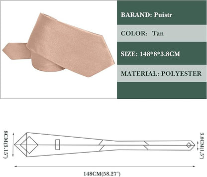 Men's Ties Solid Pure Color 3.15" (8CM) Necktie Plain Formal Business Wedding Black Ties For Men