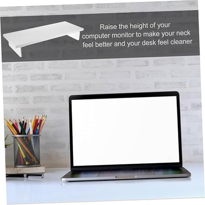 Acrylic Laptop Stand for Desk White Monitor Riser Ergonomic Computer Screen Riser with Smooth Polished Surface Eye-level Height Monitor Shelf for Office and Home