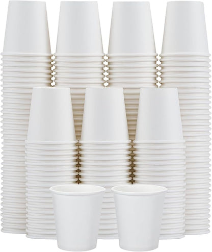 [300 Pack 5 oz Mini Paper Cups White, Small Mouthwash Cups 5 OZ, Disposable Bathroom Cups 5 Ounce for Supermarket, Birthday Party, Travel, Events, Picnic, BBQ