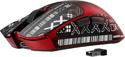S9 Ultra Wireless Gaming Mouse, 59G Ergonomic Computer Mouse, Triple Modes, 8K Polling, PAW3950 42K DPI Optical Sensor, Kailh Switch, 250h Battery Life, Programmable for PC/Win/Mac(Red)