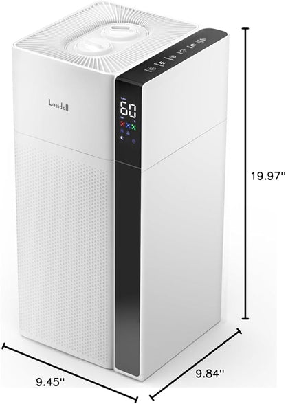Mifasol Humidifier Large Room Home Bedroom, 5.3Gal/20L Warm and Cool Mist Humidifiers, Quickly & Evenly Humidify Larger Areas,Dual Mist Nozzles and Atomizers, Plant/Commercial/Greenhouse/Office, Black