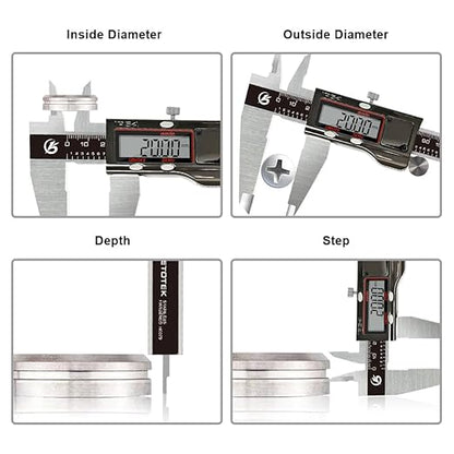 KETOTEK Digital Caliper, 12 Inch/300mm Vernier Caliper Measuring Tool with Stainless Steel, IP54 Splash Proof, Electronic Micrometer LCD Screen Auto-Off, Inch/Millimeter Conversion for 3D Printing