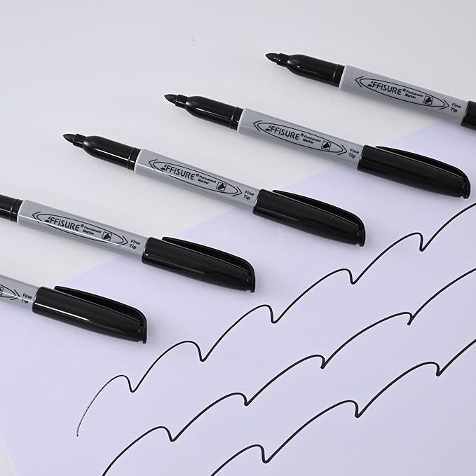 Permanent markers, 120 packs permanent markers bulk, quick drying in one second, waterproof, smooth, not easy to erase, durable, can be marked on glass, tiles and cloth, office supplies,Gray shell