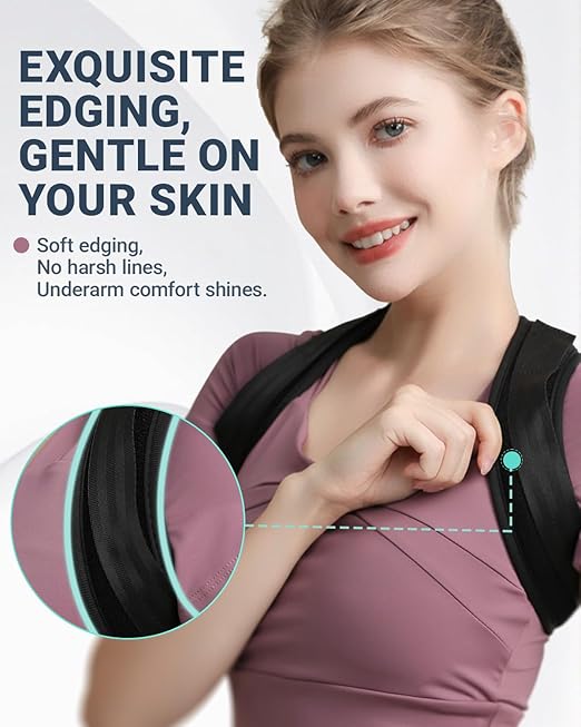 Upper Back Brace Posture Corrector For Women,Lightweight Back Straightener Posture Corrector,Adjustable Upper Back Support,Clavicle Brace For Round Shoulder & Hunchback (Medium)