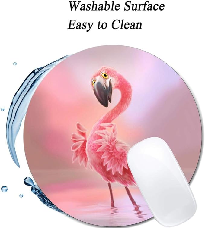 Yeah Flamingo Mouse Pad Round Non-Slip Rubber Mousepad Laptop Office Computer Decor Cute Desk Accessories Customized Design Mouse Pad
