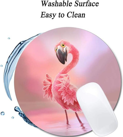 Yeah Flamingo Mouse Pad Round Non-Slip Rubber Mousepad Laptop Office Computer Decor Cute Desk Accessories Customized Design Mouse Pad