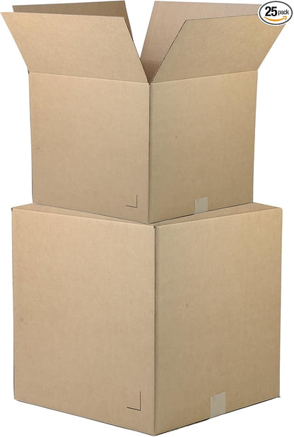 The Boxery 10"x10"x8" Brown/Kraft Corrugated Cardboard Shipping Boxes 25-Pack | Mailing, Packing, Moving & Storage for Business/Home – Durable - Eco-Friendly, Recyclable - Made in the USA